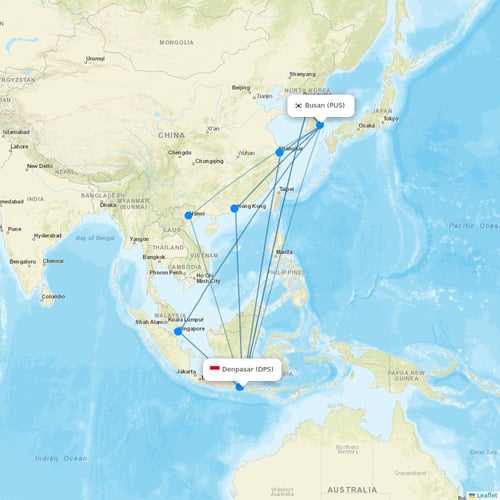 Air Busan flights between Denpasar and Busan