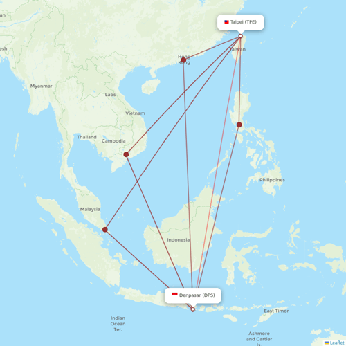 China Airlines flights between Denpasar and Taipei