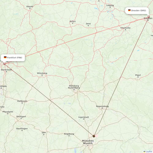 Lufthansa flights between Dresden and Frankfurt