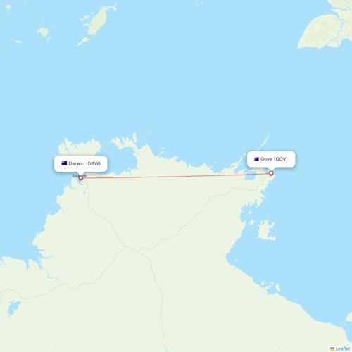 Airnorth flights between Darwin and Gove