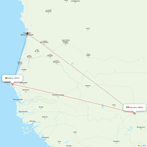 Groupe Transair flights between Dakar and Bamako