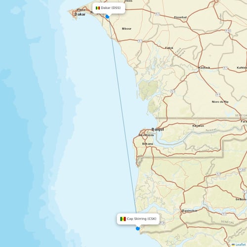 Groupe Transair flights between Dakar and Cap Skirring