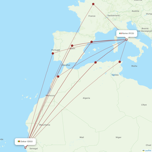 Neos flights between Dakar and Rome