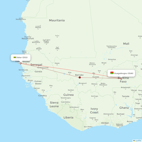 Air Burkina flights between Dakar and Ouagadougou