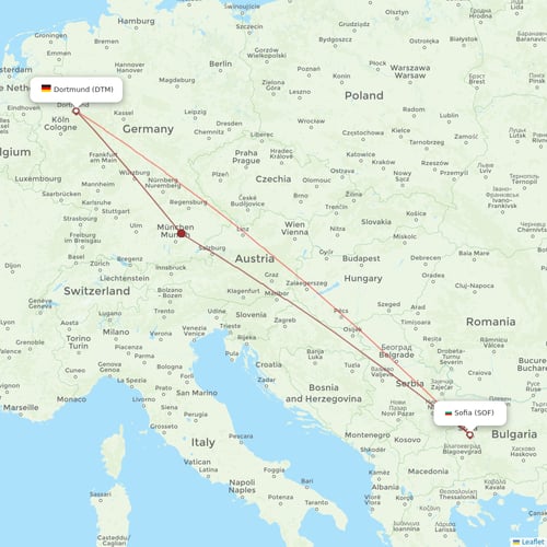 Wizz Air flights between Dortmund and Sofia