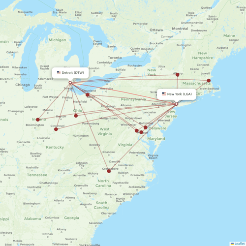 Spirit Airlines flights between Detroit and New York