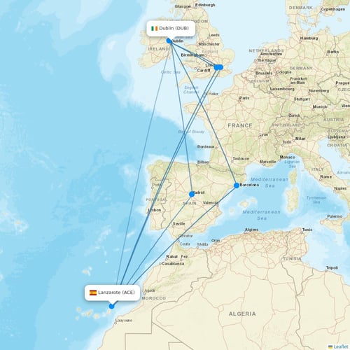 Aer Lingus flights between Dublin and Lanzarote