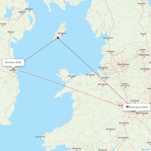 Ryanair flights between Dublin and Birmingham