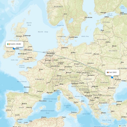 HiSky Europe flights between Dublin and Iasi