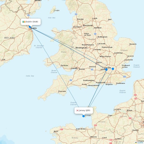 Blue Islands flights between Dublin and Jersey