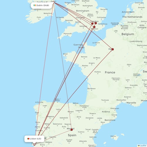 TAP Portugal flights between Dublin and Lisbon
