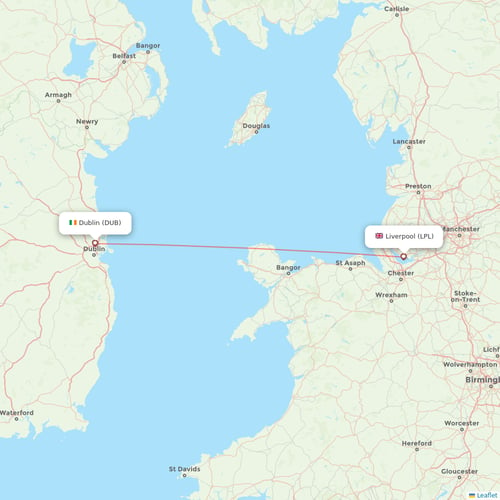 Ryanair flights between Dublin and Liverpool