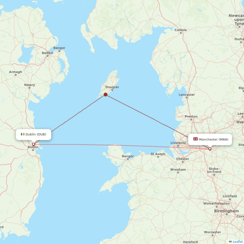 Ryanair flights between Dublin and Manchester