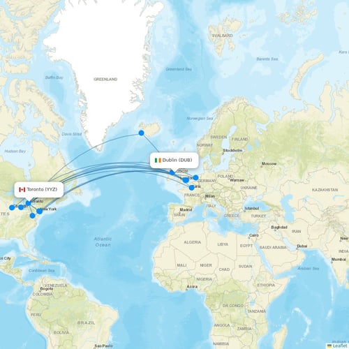 Air Transat flights between Dublin and Toronto