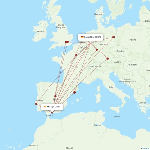 Eurowings flights between Dusseldorf and Malaga