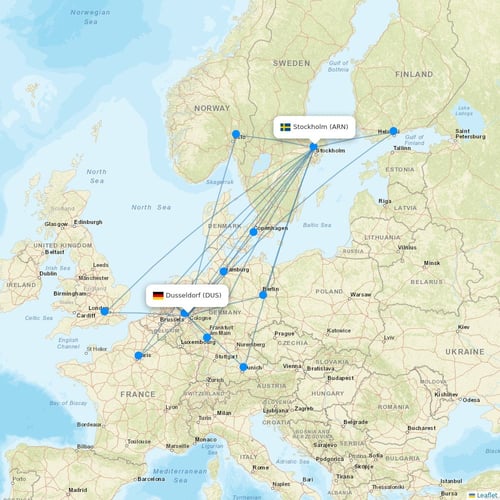 Eurowings flights between Dusseldorf and Stockholm