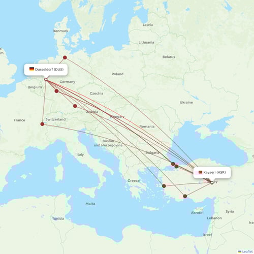 Corendon Airlines flights between Dusseldorf and Kayseri