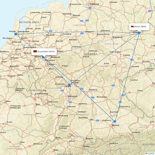 Eurowings flights between Dusseldorf and Berlin