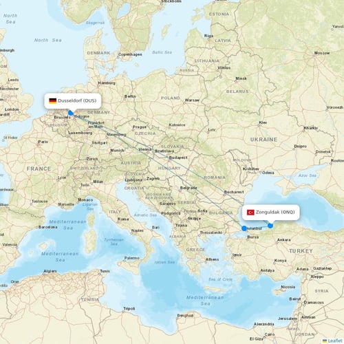 Corendon Airlines flights between Dusseldorf and Zonguldak