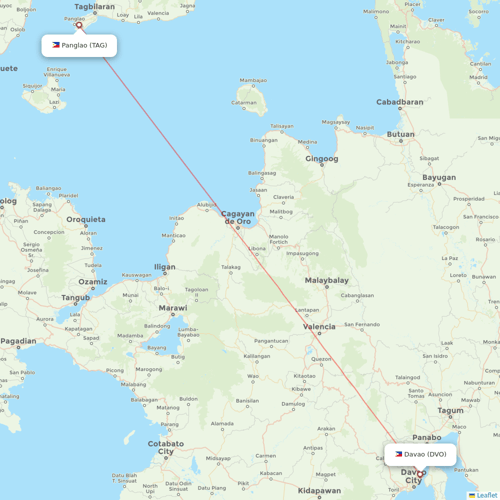 Cebgo flights between Davao and Panglao