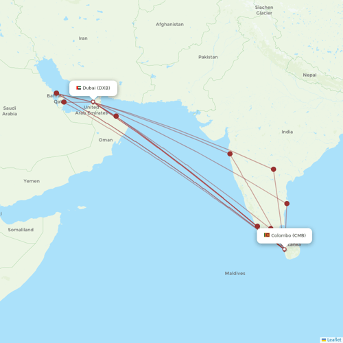 SriLankan Airlines flights between Dubai and Colombo
