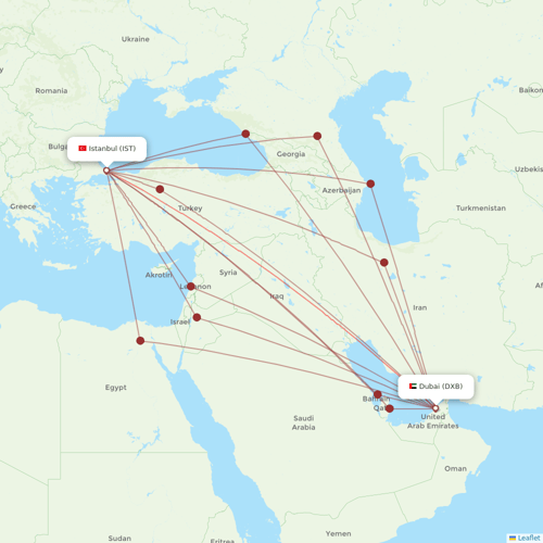 flydubai flights between Dubai and Istanbul