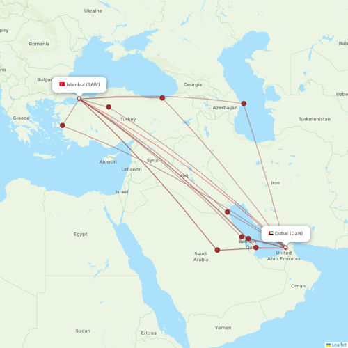 flydubai flights between Dubai and Istanbul