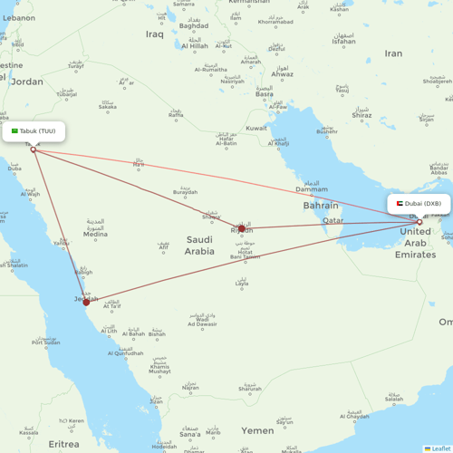 flydubai flights between Dubai and Tabuk