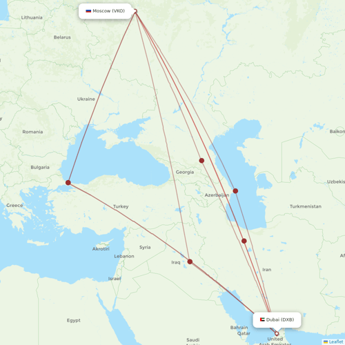 flydubai flights between Dubai and Moscow