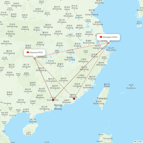 Shanghai Airlines flights between Dayong and Shanghai