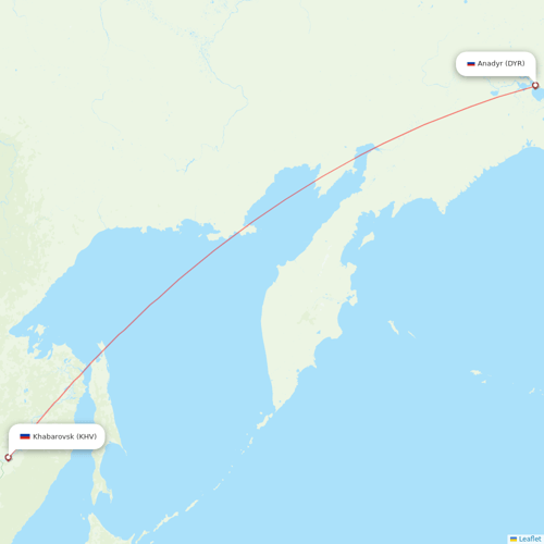 Aurora flights between Anadyr and Khabarovsk