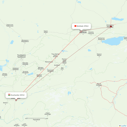 Avia Traffic Company flights between Dushanbe and Bishkek