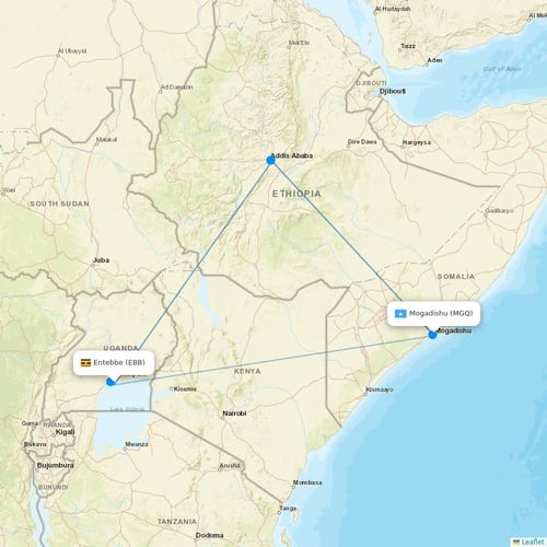 UTair-Express flights between Entebbe and Mogadishu