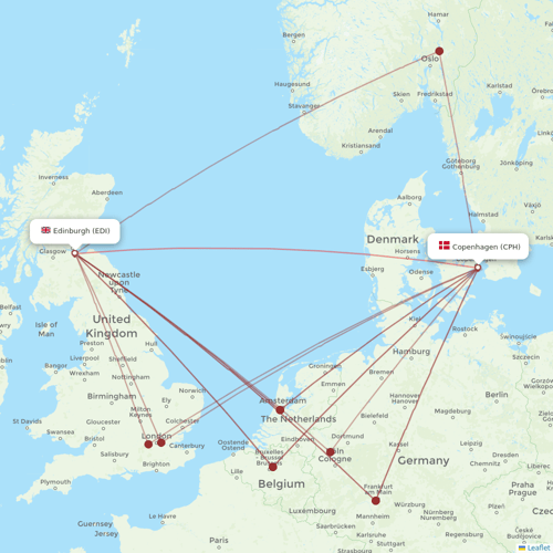 Norwegian Air Intl flights between Edinburgh and Copenhagen