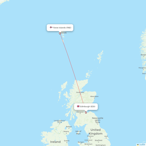 Atlantic Airways flights between Edinburgh and Faroe Islands