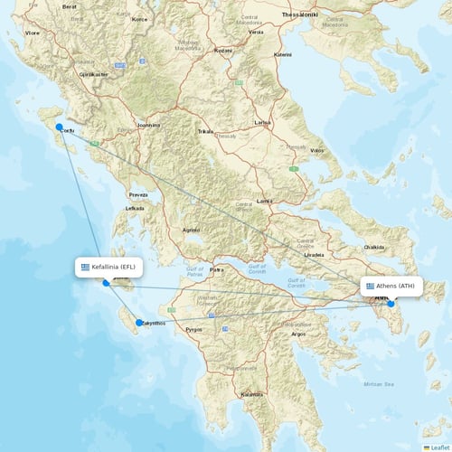 Aegean Airlines flights between Kefallinia and Athens