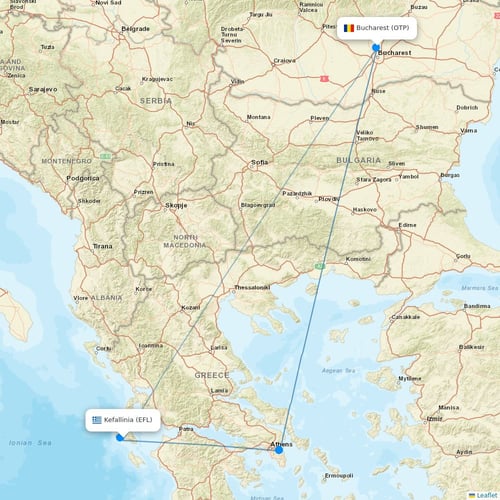 Astra Airlines flights between Kefallinia and Bucharest