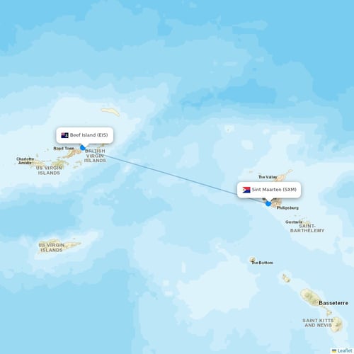 Sunrise Airways flights between Beef Island and Sint Maarten
