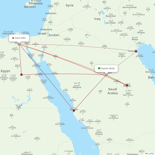 Nesma Airlines flights between Gassim and Cairo