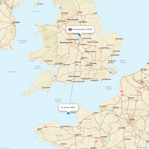 Blue Islands flights between Leicestershire and Jersey