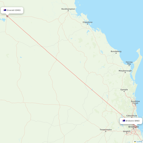 Qantas flights between Emerald and Brisbane