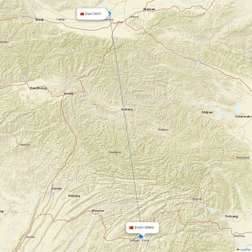 Loong Air flights between Enshi and Xian