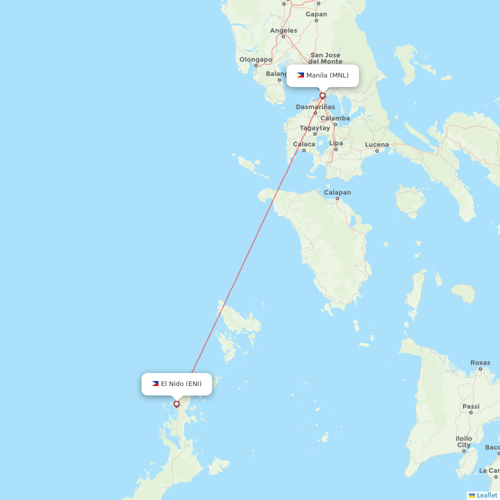 AirSWIFT flights between El Nido and Manila