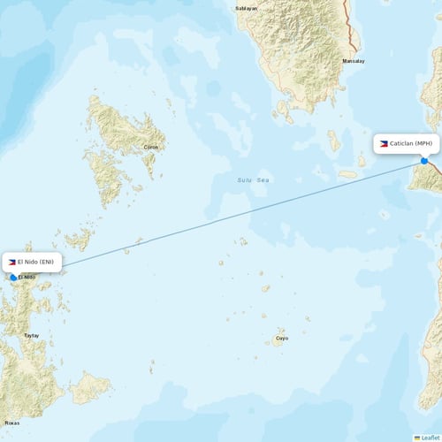 AirSWIFT flights between El Nido and Caticlan