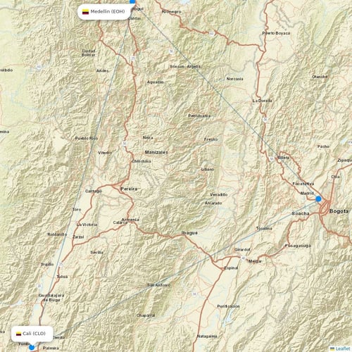 EasyFly flights between Medellin and Cali