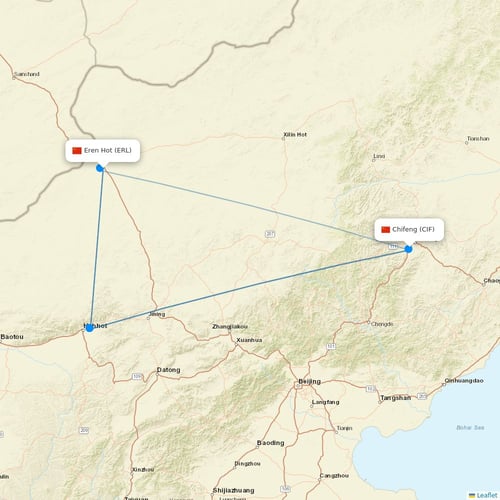 Genghis Khan Airlines flights between Eren Hot and Chifeng