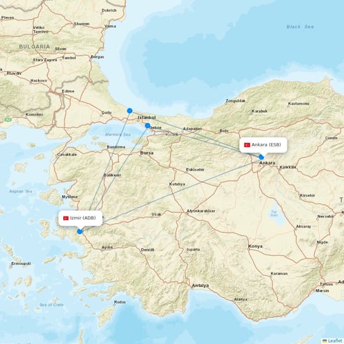 FlyViking flights between Ankara and Izmir