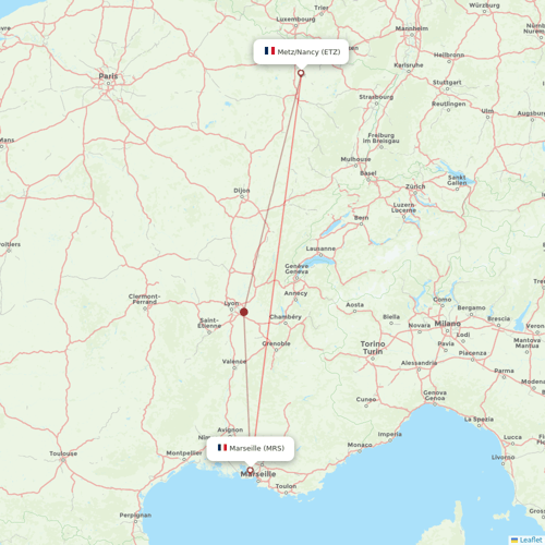 Transcarga flights between Metz/Nancy and Marseille
