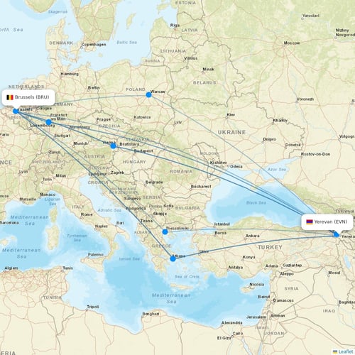 Pacific Airways flights between Yerevan and Brussels