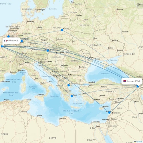 Pacific Airways flights between Yerevan and Paris